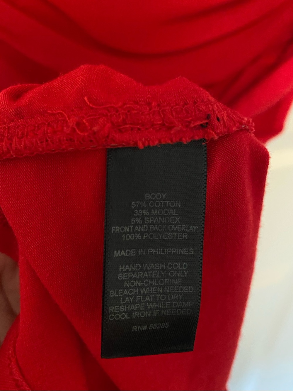 Express Red Cowl-Neck Ruched Dress - Picture 6 of 6